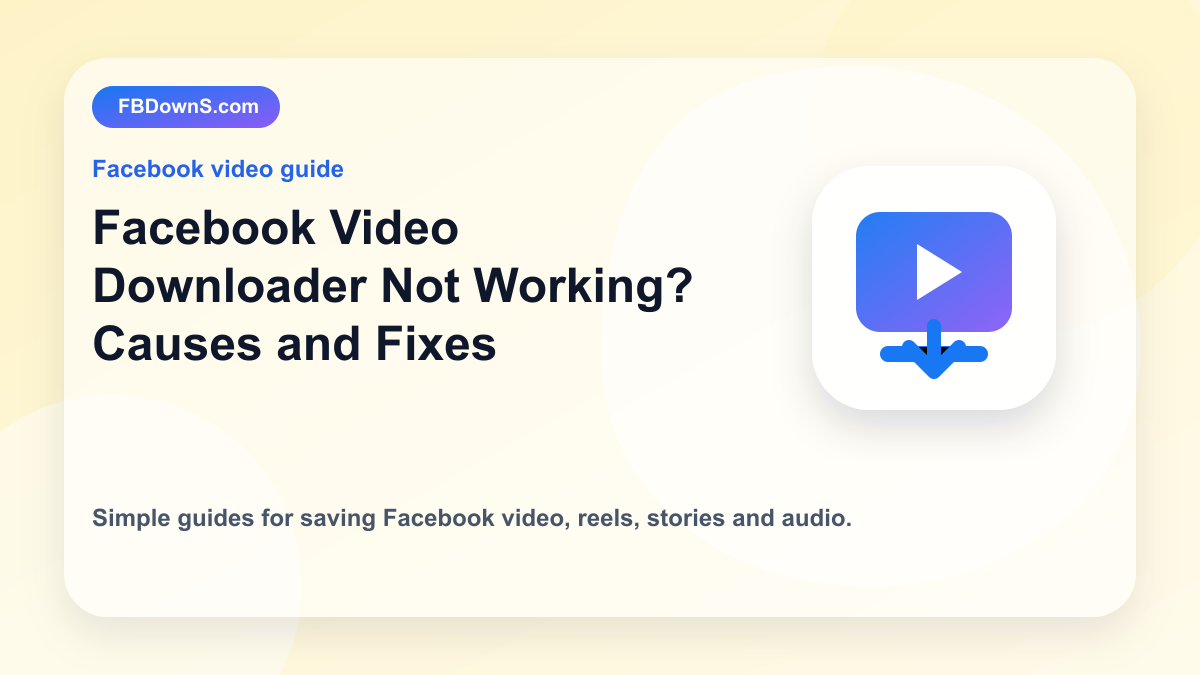 Facebook Video Downloader Not Working? Causes and Fixes feature image
