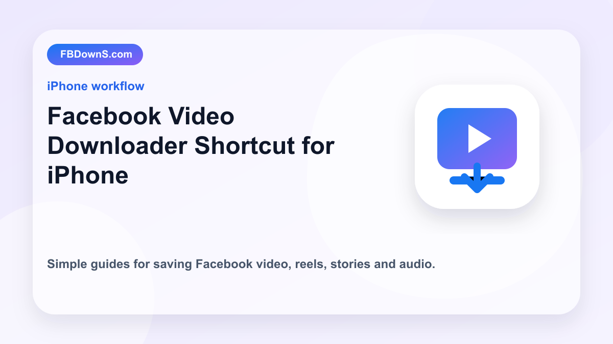 Facebook Video Downloader Shortcut for iPhone feature image