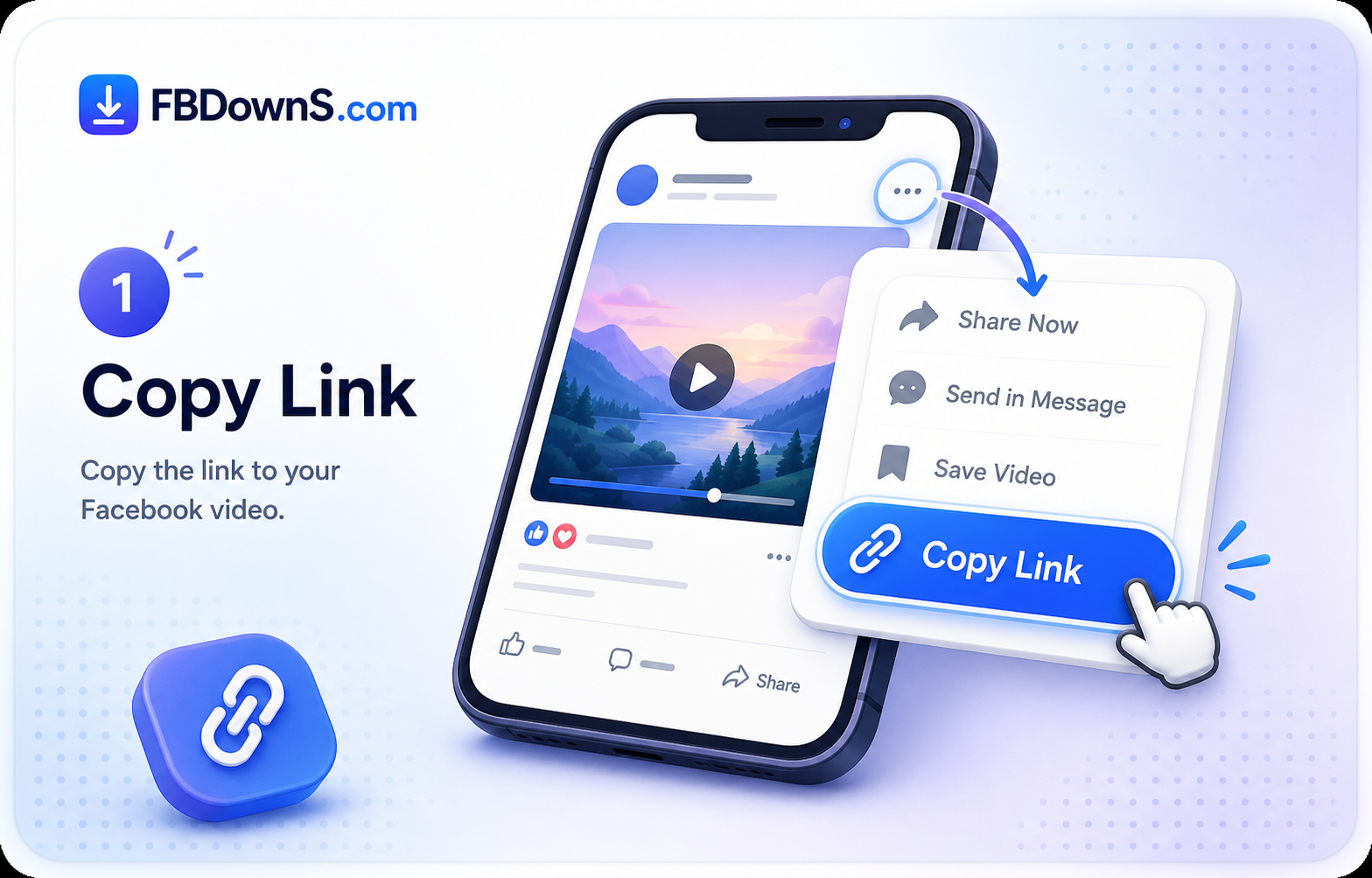 Step 1: Copy Facebook Content Link illustration
